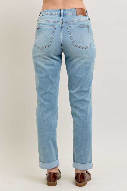 Light Wash Cool Denim Boyfriend Jeans