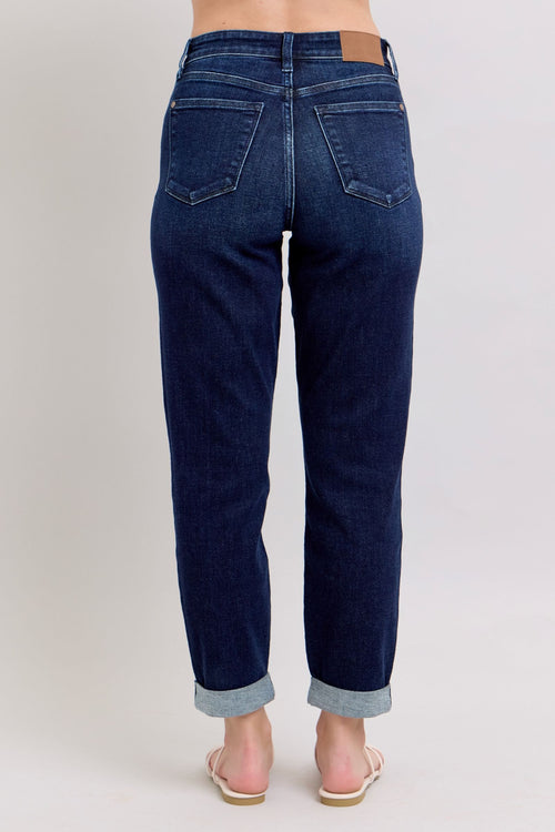 Dark Wash High Waisted Boyfriend Jeans
