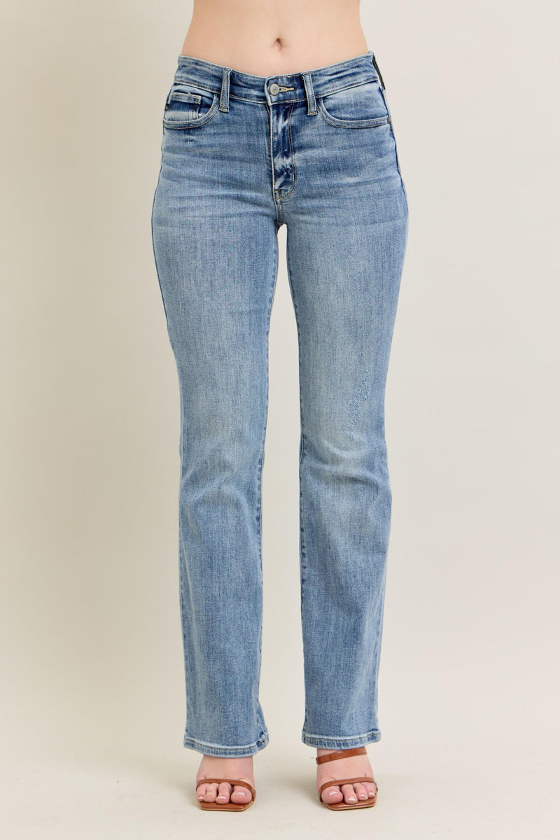 Light Wash Mid Rise Bootcut Jeans