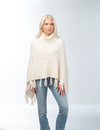 Cowl Neck Fringe Poncho