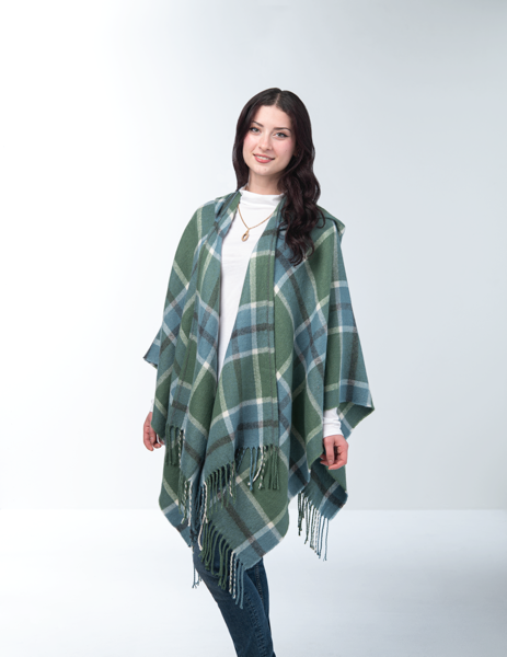 Checkered Hooded Wrap