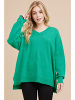 V-Neck Drop Sleeve Sweater