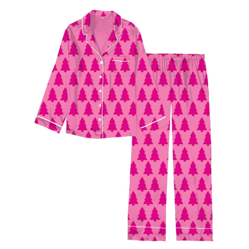 Dreaming of a Pink Christmas Satin Pajama Set