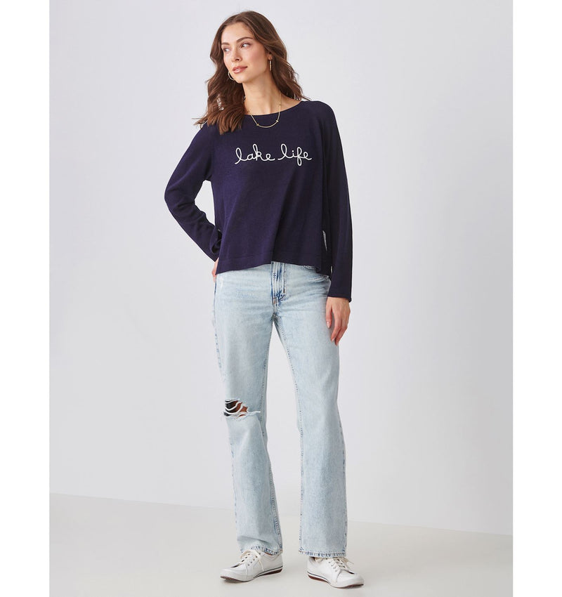 Navy Lake Life Sweater