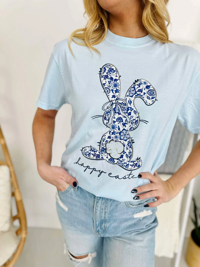 Happy Easter Chinoiserie Bunny Tee