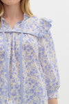 Blue Floral Print Spring Top