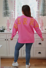 Pink and Orange Merry Sweatshirt