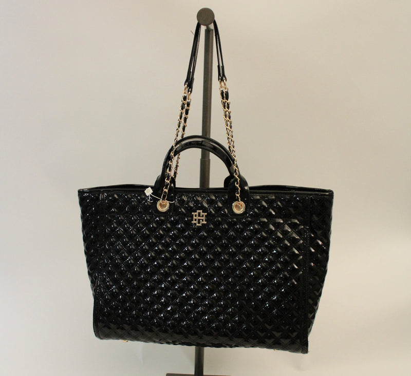 Black Patent Melissa Tote Bag