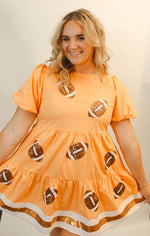 Orange Sequin Football Dress