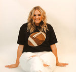 Black Football Oversized Tee