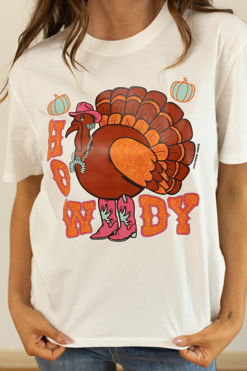 White Howdy Turkey Tee