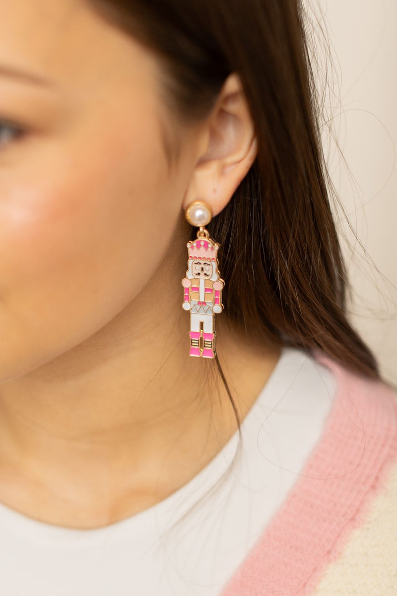 Pink Nutcracker Earrings