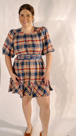 Navy Plaid Dress