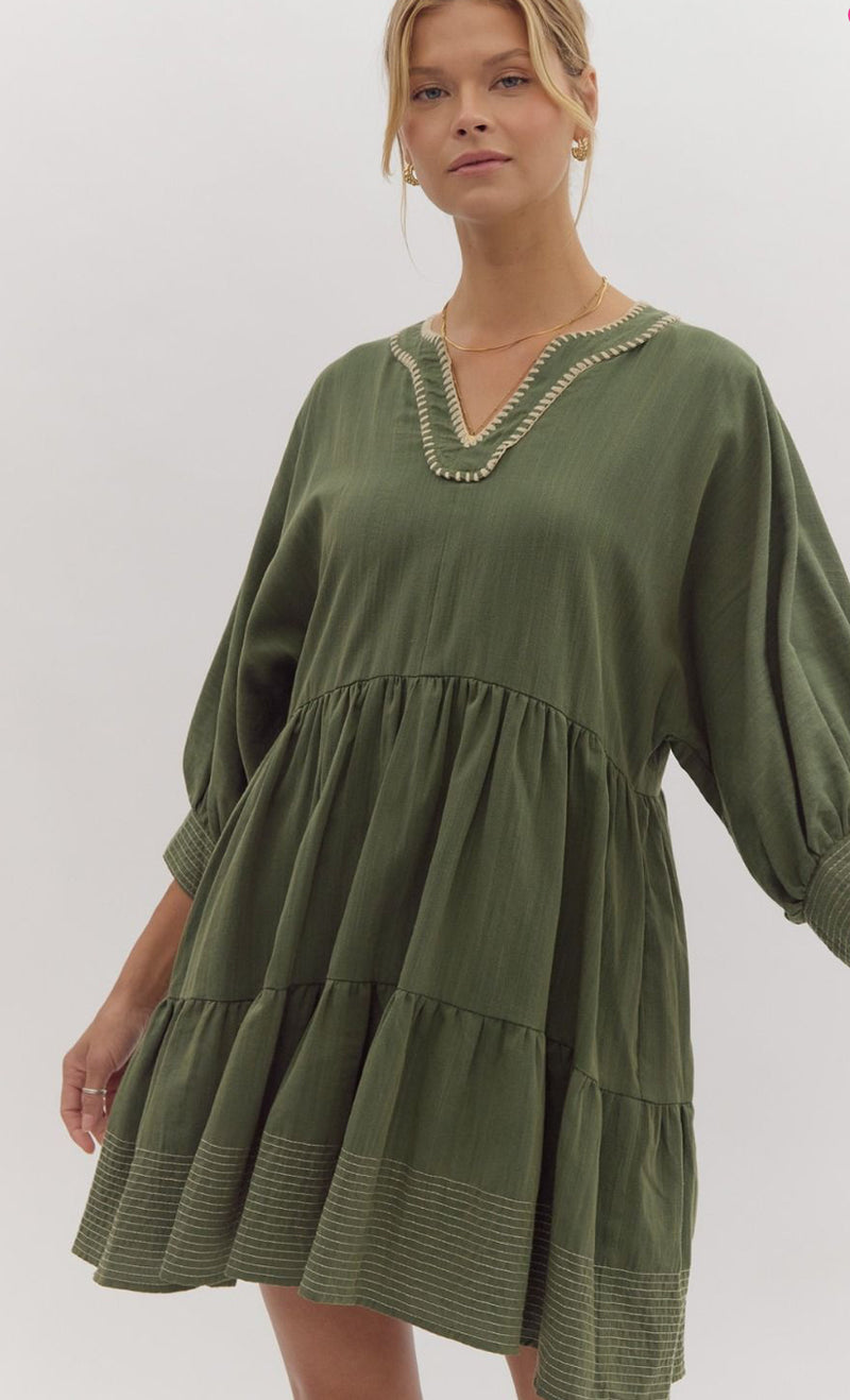 Basic Olive Dress