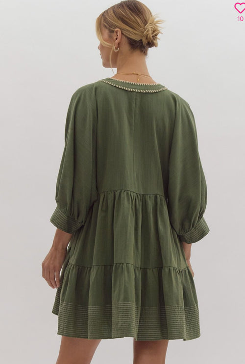 Basic Olive Dress