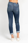 Dark Wash Cuffed Slim Fit Jean