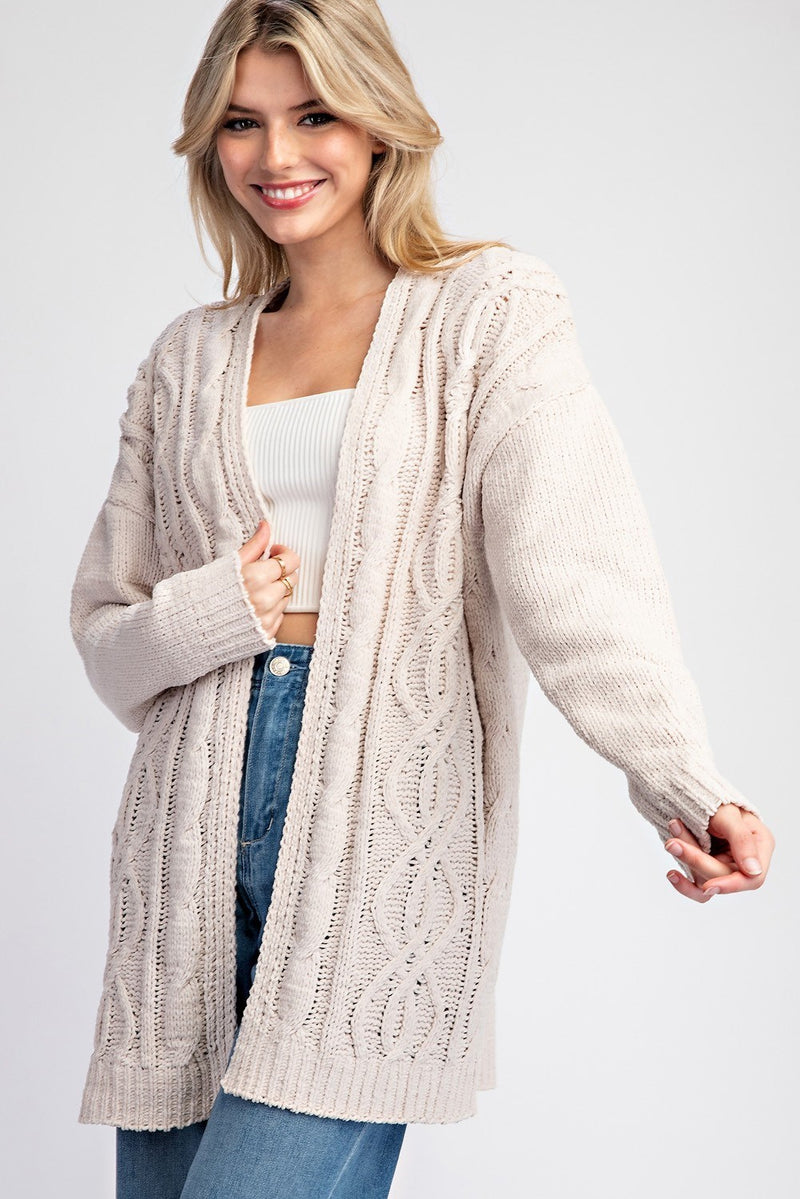 Oatmeal Braided Cardigan