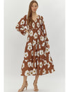 Flower Print Midi Dress