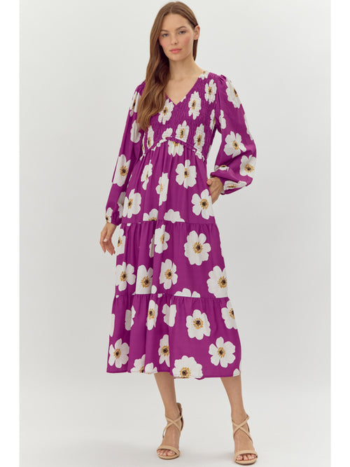 Flower Print Midi Dress