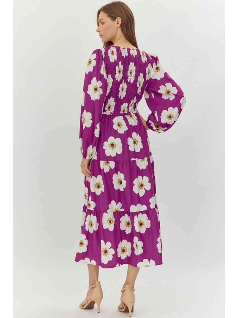 Flower Print Midi Dress