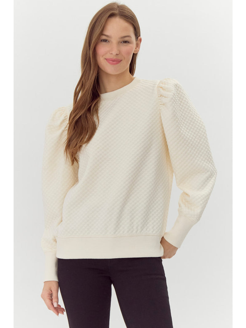 Ivory Embossed Sweatshirt