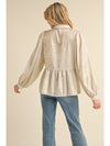 Pearl Metallic Bow Detail Blouse