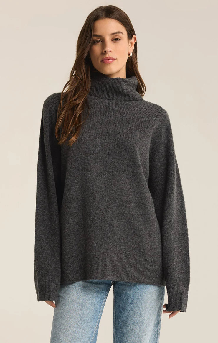 Charcoal Heather Richie Turtleneck Sweater