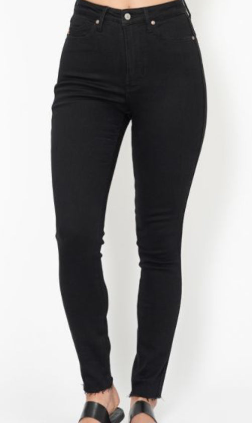 Black High Waist Tummy Control Skinny Jeans