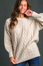 Oatmeal Cable Knit Sweater