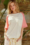 Pink And White Baseball Tee