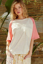 Pink And White Baseball Tee