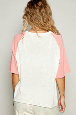 Pink And White Baseball Tee
