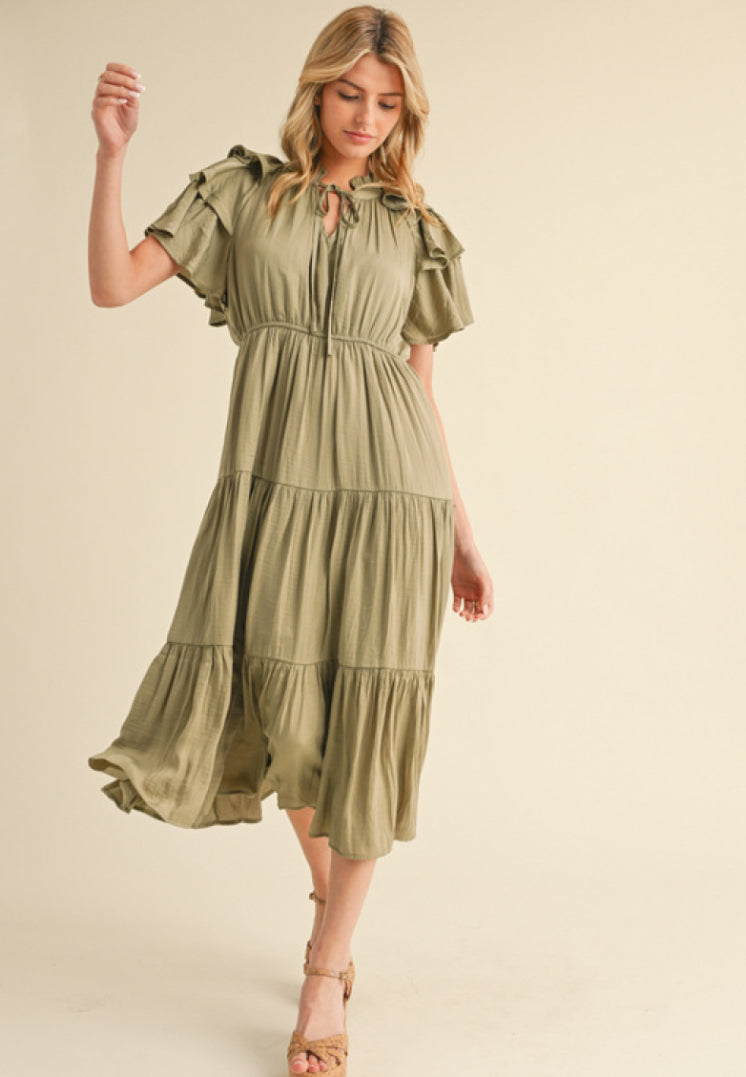 Sage Green Midi Dress