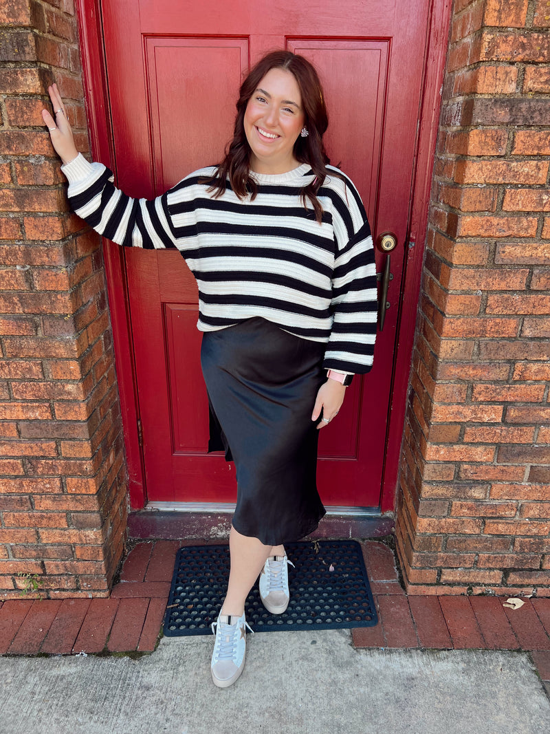 Black and White Striped Sweater