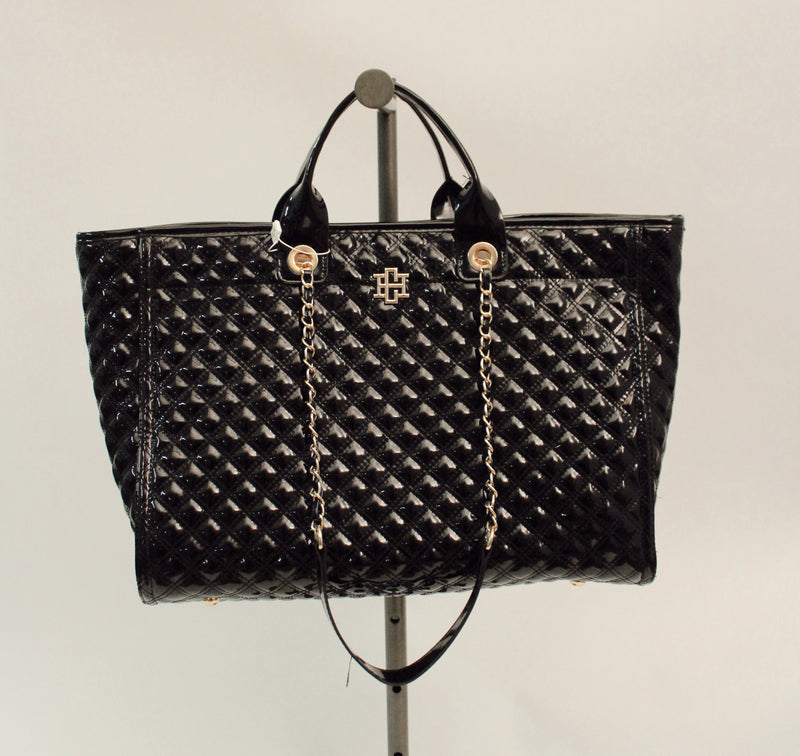 Black Patent Melissa Tote Bag