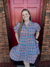 Purple/Orange Floral Print Dress