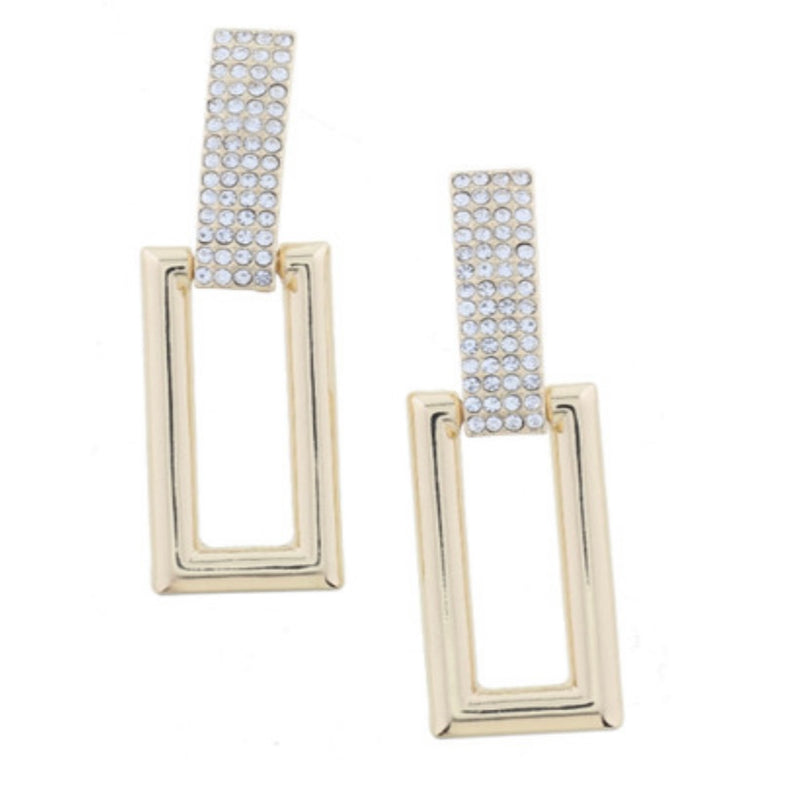 Crystal Pave Rectangle Earrings