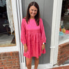 Hot Pink Satin Leopard Dress