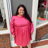 Hot Pink Satin Leopard Dress